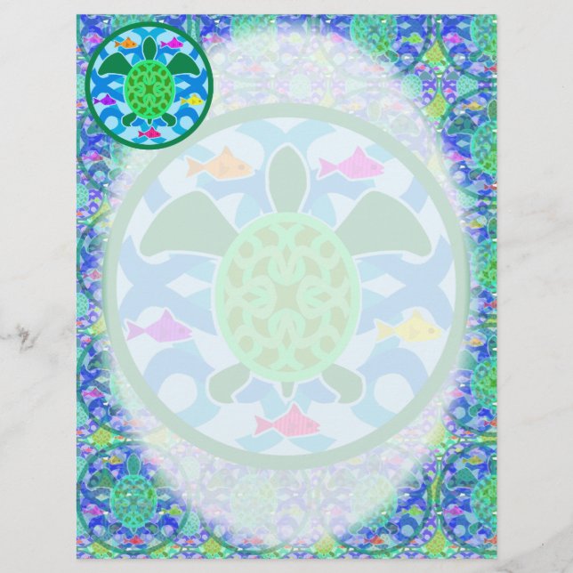 Groen Zee Turtle Letterhead (Voorkant)