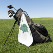 Groen Zee Turtle Monogram Golfhanddoek (Groen)