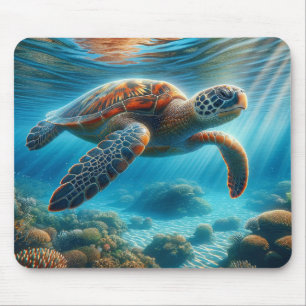 Groen Zee Turtle Mousepad Muismat