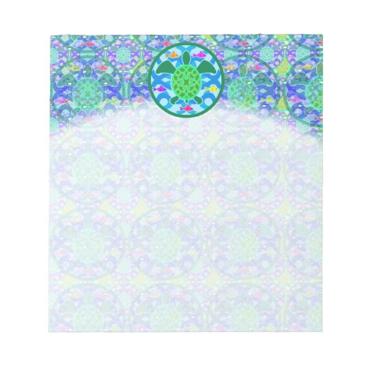 Groen Zee Turtle Notitieblok (Voorkant)