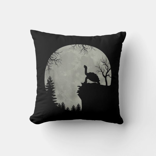 Groen Zee Turtle Ocean Turtle Howling Est Moon Kussen (Voorkant)