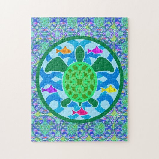 Groen Zee Turtle Puzzle Legpuzzel (Verticaal)