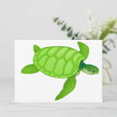 Groen Zee - Uitnodigingen voor schildpad (Staand voorkant)