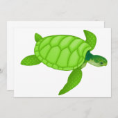 Groen Zee - Uitnodigingen voor schildpad (Voorkant / Achterkant)