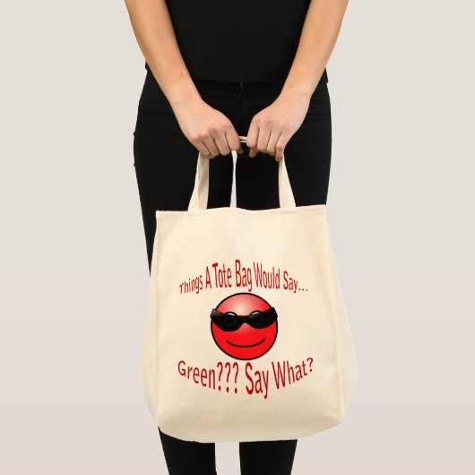Groen? Zeg wat? Red Text Canvas tas (Voorkant (product))