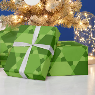 Groen zes-punts optisch lichtingspatroon voor Star Cadeaupapier