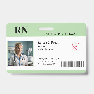 Groen | Ziekenhuis Medewerker Foto ID Badge