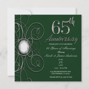 Groen & Zilver Diamant 65 65ste Jubileumfeest Kaart