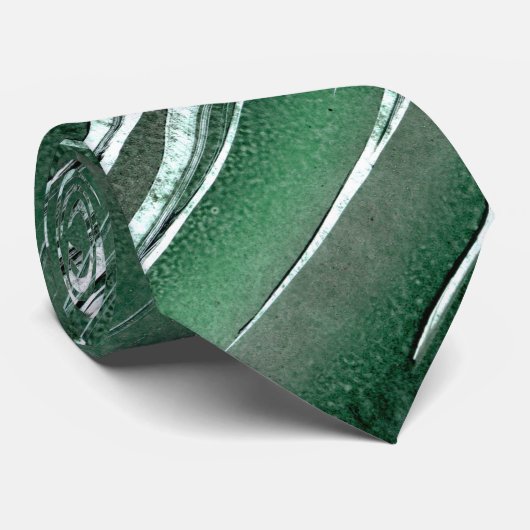 Groen Zilver en Zwart Sharp Stropdas (Opgerold)