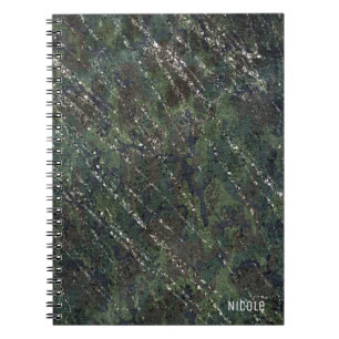 Groen & Zilver Leger Camo Glitter Elegant Glam Notitieboek