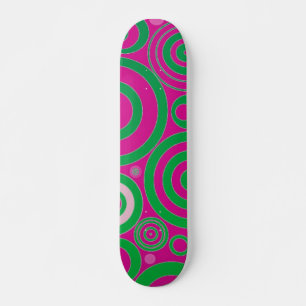 Groen zilveren cirkels skateboard