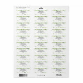 Groen Zomer Bestemming Retouradres Label (Full Sheet)