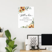 Groen Zonnebloemen Huwelijk Welkomstbord Poster (Thuiskantoor)