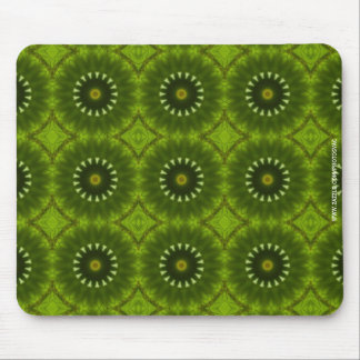 Groen Zonneburst Abstracte Kaleidoscoop Patroon Muismat