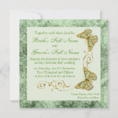 Groen zonnige bruiloft kaart (Achterkant)