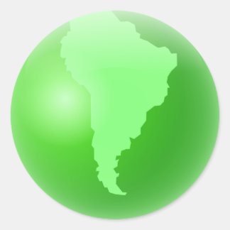 Groen Zuid-Amerikaans Wereldbol Ronde Sticker