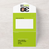 Groen zwart 30ste Verjaardag feest aangepaste foto All In One Uitnodiging (Buitenkant)