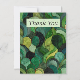 Groen & Zwart Abstract Bedankkaart Briefkaart