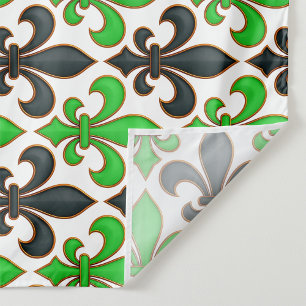 Groen Zwart Barok Fleur-de-lis Patroon Ontwerp Wandkleed