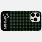 Groen & Zwart Buffalo Plaid Aangepaste Naam Case-Mate iPhone Case (Achterkant (horizontaal))