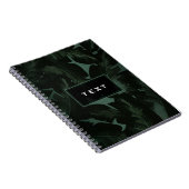 Groen & Zwart Chic Tropische Palm Bladeren Chic Notitieboek (Rechterzijde)