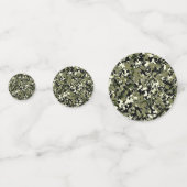 Groen Zwart Crème Camouflagepatroonprint Confetti (Voorkanten)