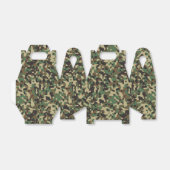 Groen, zwart en bruin camouflagepatroon bedankdoosjes (Uitgevouwen)