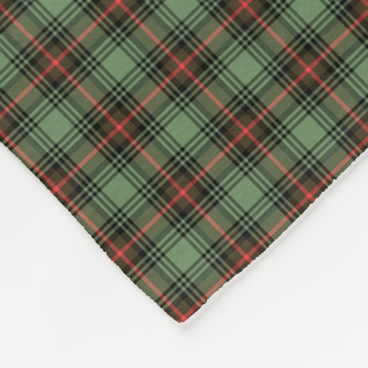  groen, zwart en rood geruite fleece deken (Hoek)