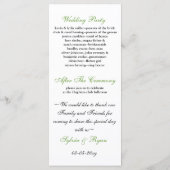 groen, zwart en wit Bruiloftsprogramma Programma (Achterkant)