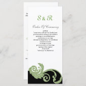 groen, zwart en wit Bruiloftsprogramma Programma (Voorkant / Achterkant)