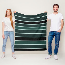 Groen, zwart en wit gestreept fleece deken