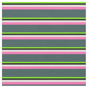 Groen, Zwart, Geel, Hot Pink & Dark Slate Grey Stof