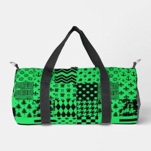 Groen Zwart Gemengde Patchwork Ontwerp Patchwork Plunjezak