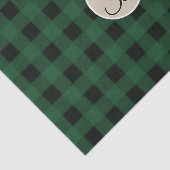 Groen zwart geruite Checker rustiek Monogram Initi Tissuepapier (Detail)