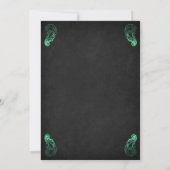 Groen Zwart Gotisch Bruiloft Kaart (Achterkant)