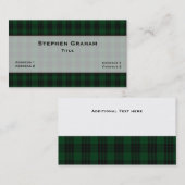 Groen & Zwart Graham Tartan Plaid Custom Visitekaartje (Voorkant / Achterkant)