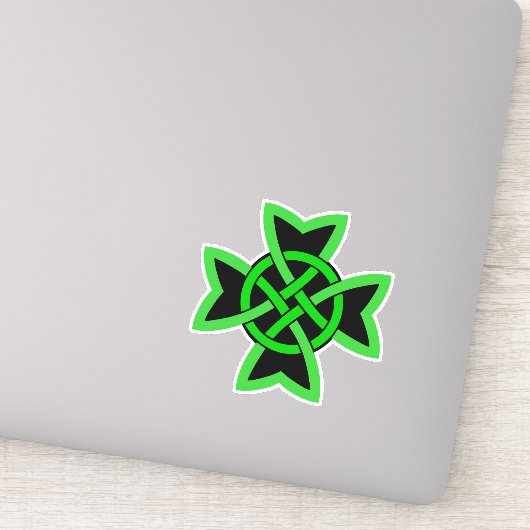 Groen Zwart Iers Symbool Keltische knoop Sticker (Detail)
