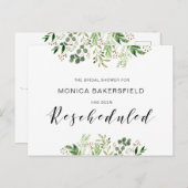 Groen, Zwart lettertype, Uitnodiging bruidsfeest v (Voorkant / Achterkant)