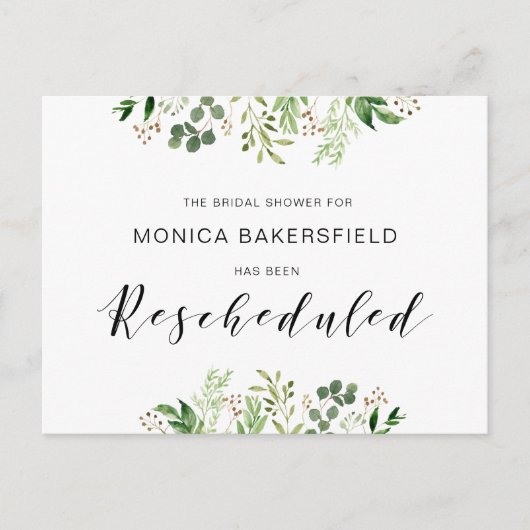 Groen, Zwart lettertype, Uitnodiging bruidsmeisjes (Voorkant)