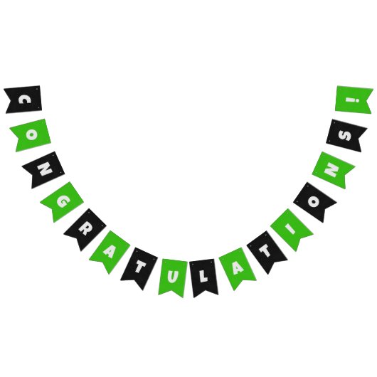 Groen Zwart Mannelijk Bedrijf Gefeliciteerd Custom Vlaggetjes (Alle)