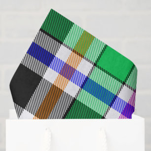 Groen Zwart Meerkleurig Flanel Plaid Tartan Tissuepapier