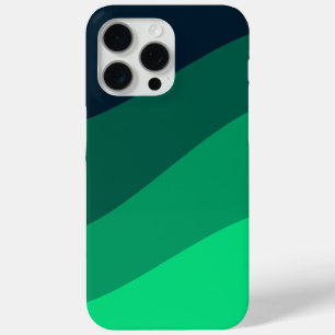 Groen Zwart Ombre Wave patroon iPhone 15 Pro Max Hoesje