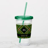 Groen, zwart, rood en wit Tartan Acryl Drinkbeker (Achterkant)