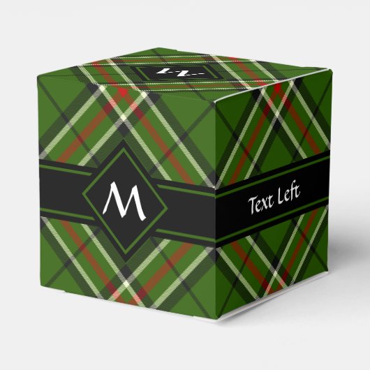 Groen, zwart, rood en wit Tartan Bedankdoosjes (Achterkant)