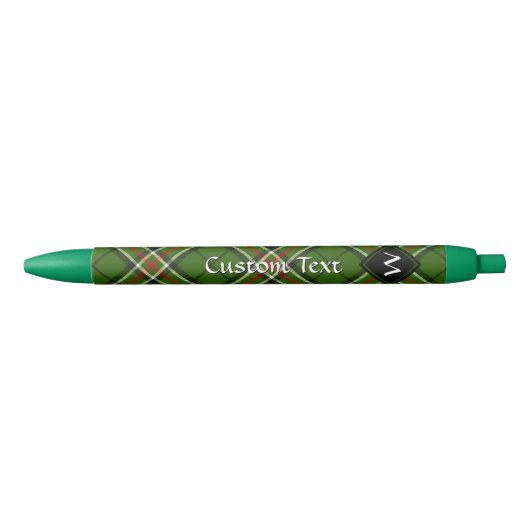 Groen, zwart, rood en wit Tartan Blauwe Inkt Pen (Voorkant)