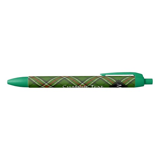 Groen, zwart, rood en wit Tartan Blauwe Inkt Pen (Bovenkant)