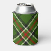 Groen, zwart, rood en wit Tartan Blikjeskoeler (Blikje Achterkant)