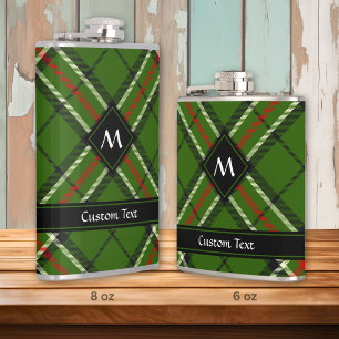 Groen, Zwart, Rood en Wit Tartan Heupfles