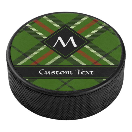 Groen, zwart, rood en wit Tartan Hockey Puck (3/4)