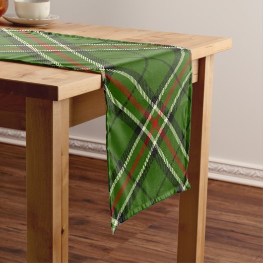 Groen, zwart, rood en wit Tartan Lange Tafelloper (Voorbeeld)